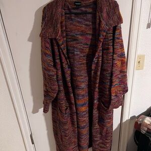 Beautiful size 5 torrid cardigan rainbow mash-up